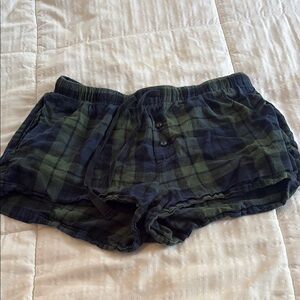 Plaid Green and Blue Shorts